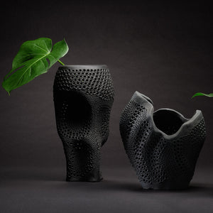 Eclipse Vase -  Matte Black Porcelain