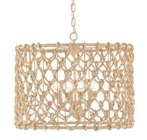 Chesapeake Chandelier - Beige/Smokewood/Abaca Rope