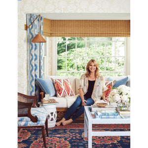 Essex Lacquer Trellis Coffee Table with Glass Top - Navy (Additional Colors Available)