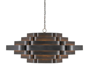 Currey and Company Bailey Chandelier - French Black/Contemporary Gold Leaf