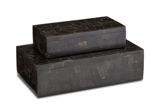 Black Bone Mosaic Box Set of 2 - Black