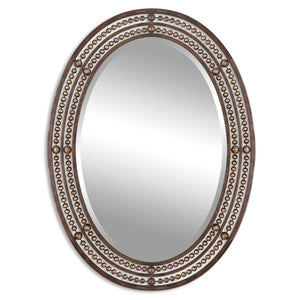 Double Beaded Oval Mirror - Oil Rubbed Bronze