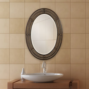 Double Beaded Oval Mirror - Oil Rubbed Bronze