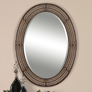 Double Beaded Oval Mirror - Oil Rubbed Bronze