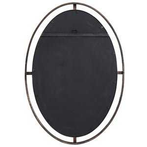 Double Frame Oval Mirror - Rustic Bronze and Antique Gold