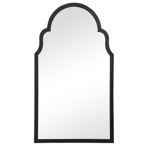 Queen Anne Framed Mirror - Satin Black