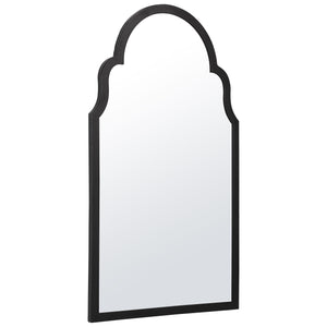 Queen Anne Framed Mirror - Satin Black