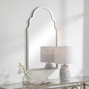 Queen Anne Framed Mirror - Silver Leaf