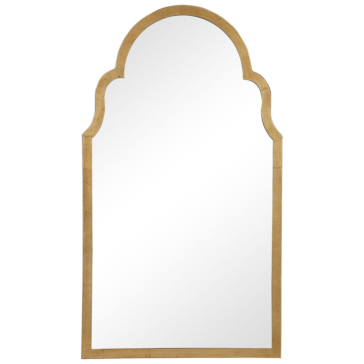 Queen Anne Framed Mirror - Gold Leaf