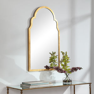 Queen Anne Framed Mirror - Gold Leaf