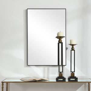 Contemporary Thin Framed Mirror - Black Frame