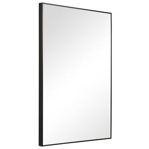 Contemporary Thin Framed Mirror - Black Frame
