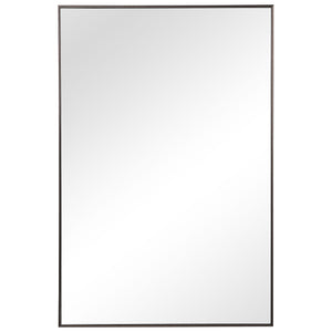 Contemporary Thin Framed Rectangular Mirror - Gunmetal