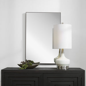 Contemporary Thin Framed Rectangular Mirror - Gunmetal