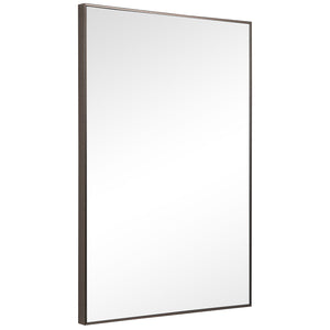 Contemporary Thin Framed Rectangular Mirror - Gunmetal
