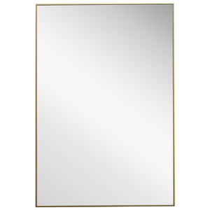 Contemporary Thin Framed Mirror - Gold Finish