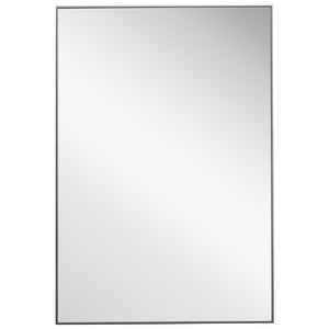Contemporary Thin Framed Mirror - Silver Finish