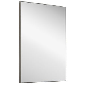 Contemporary Thin Framed Mirror - Silver Finish