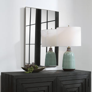 Contemporary Thin Framed Mirror - Silver Finish