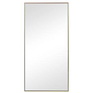 Tall Thin Framed Mirror - Gold Finish