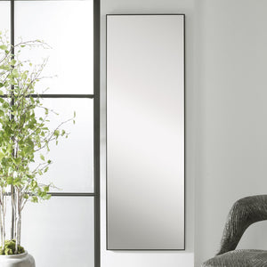 Tall Thin Framed Mirror - Black Finish