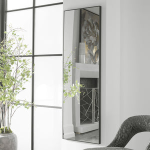 Tall Thin Framed Mirror - Black Finish