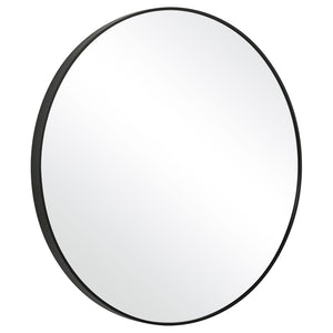 Modern Round 34" Mirror - Satin Black Finish