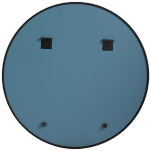 Modern Round Mirror - Matte Black PVC