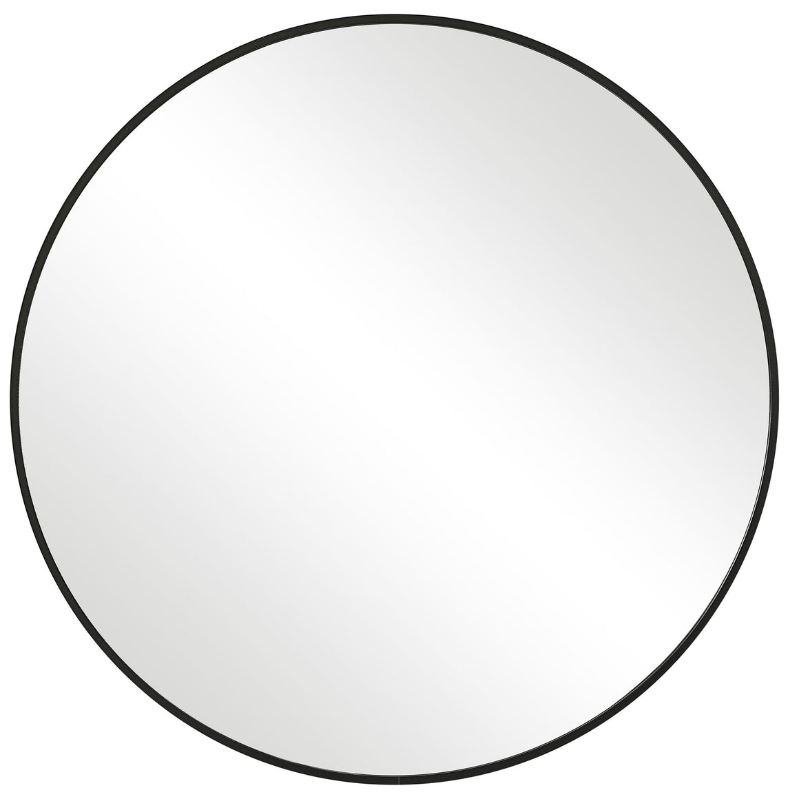 Modern Round Mirror - Satin Black