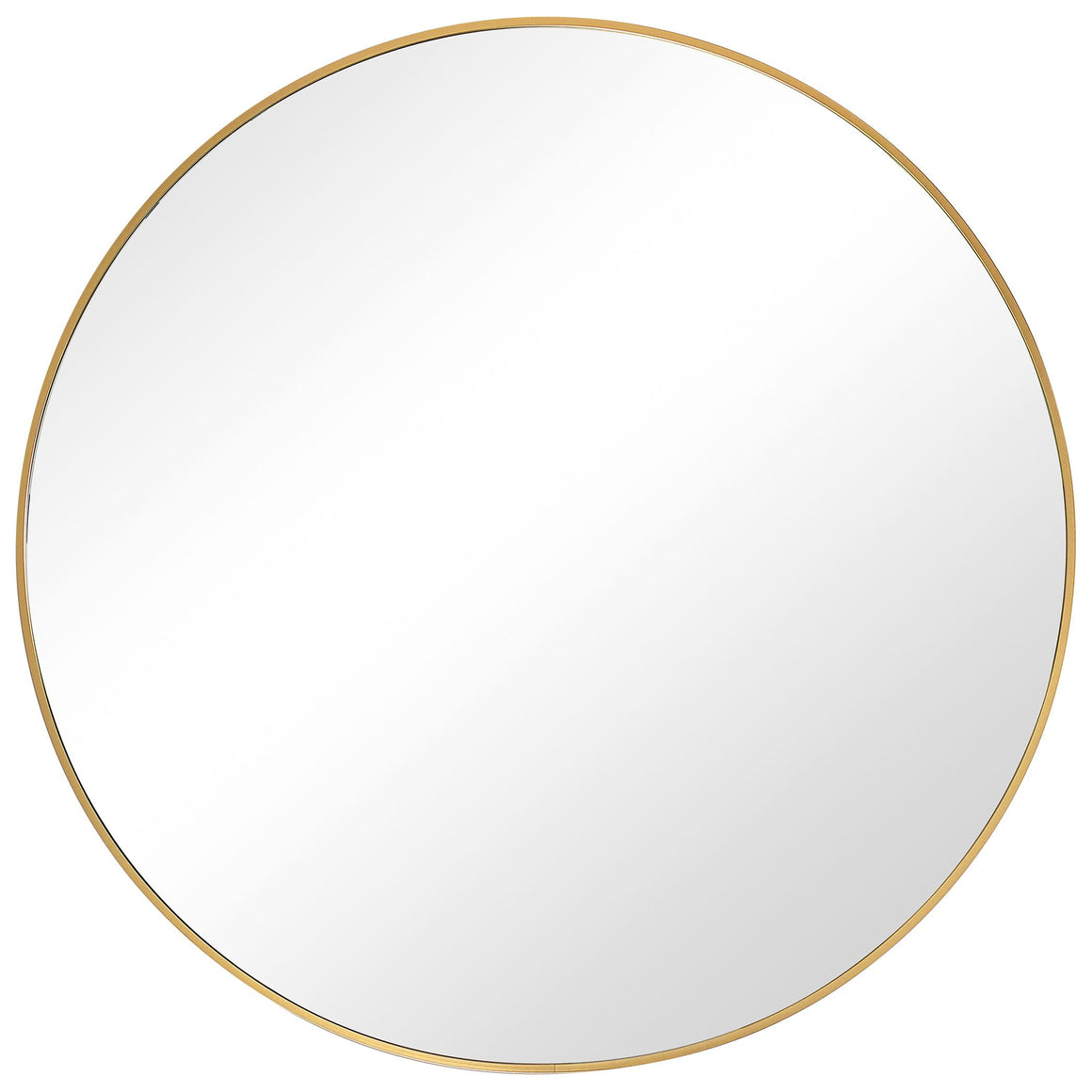 Modern Round Mirror - Brushed Gold