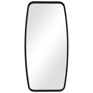Rounded Corner Rectangular Mirror - Matte Black