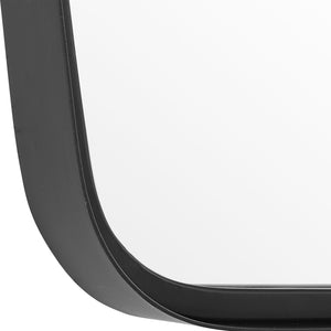 Rounded Corner Rectangular Mirror - Matte Black