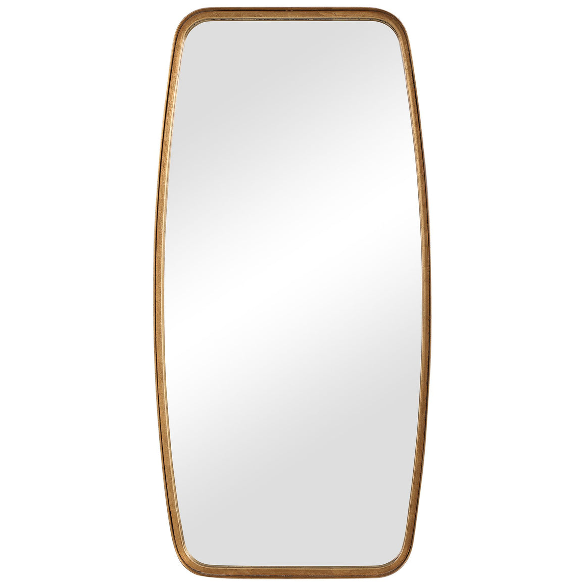 Rounded Corner Rectangular Mirror - Gold Leaf