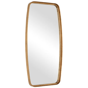 Rounded Corner Rectangular Mirror - Gold Leaf