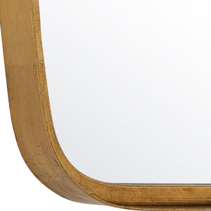 Rounded Corner Rectangular Mirror - Gold Leaf