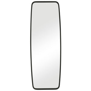 Tall Rounded Corner Rectangular Mirror - Matte Black