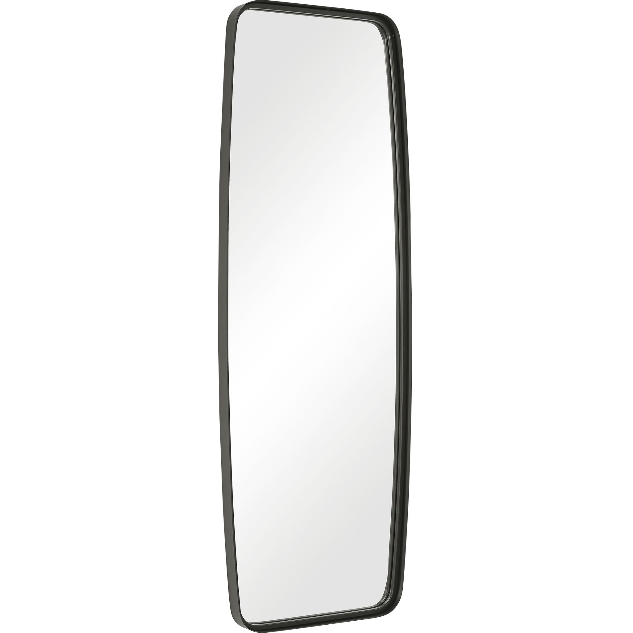 Tall Rounded Corner Rectangular Mirror - Matte Black - Scenario Home