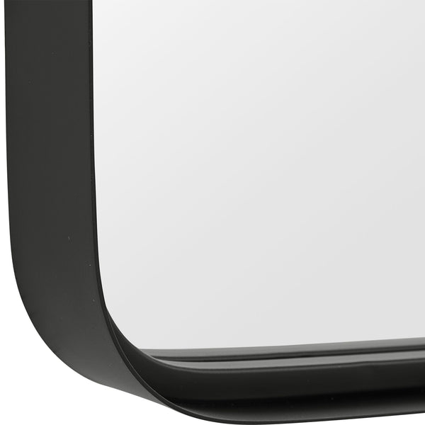 Tall Rounded Corner Rectangular Mirror - Matte Black - Scenario Home
