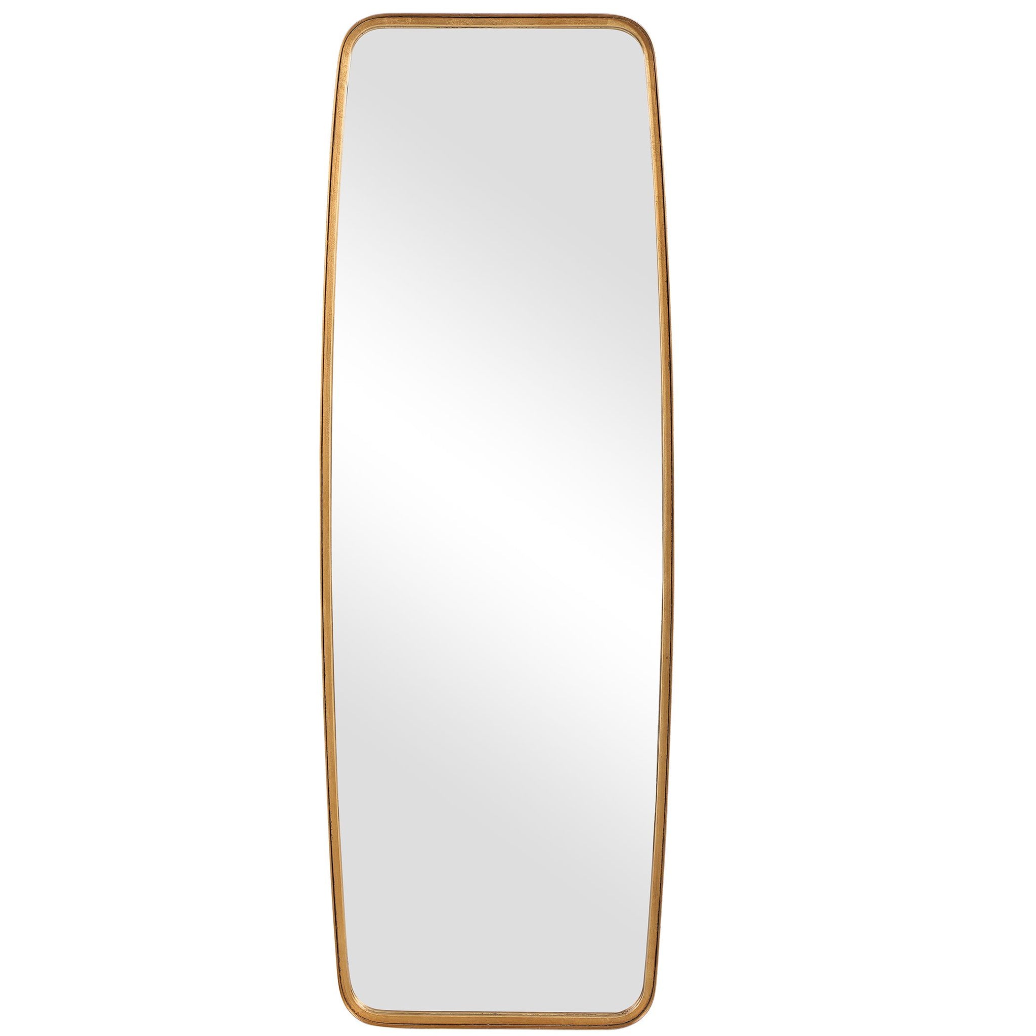 Tall Rounded Corner Rectangular Mirror - Gold Leaf - Scenario Home