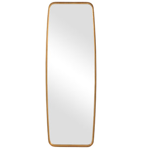 Tall Rounded Corner Rectangular Mirror - Gold Leaf