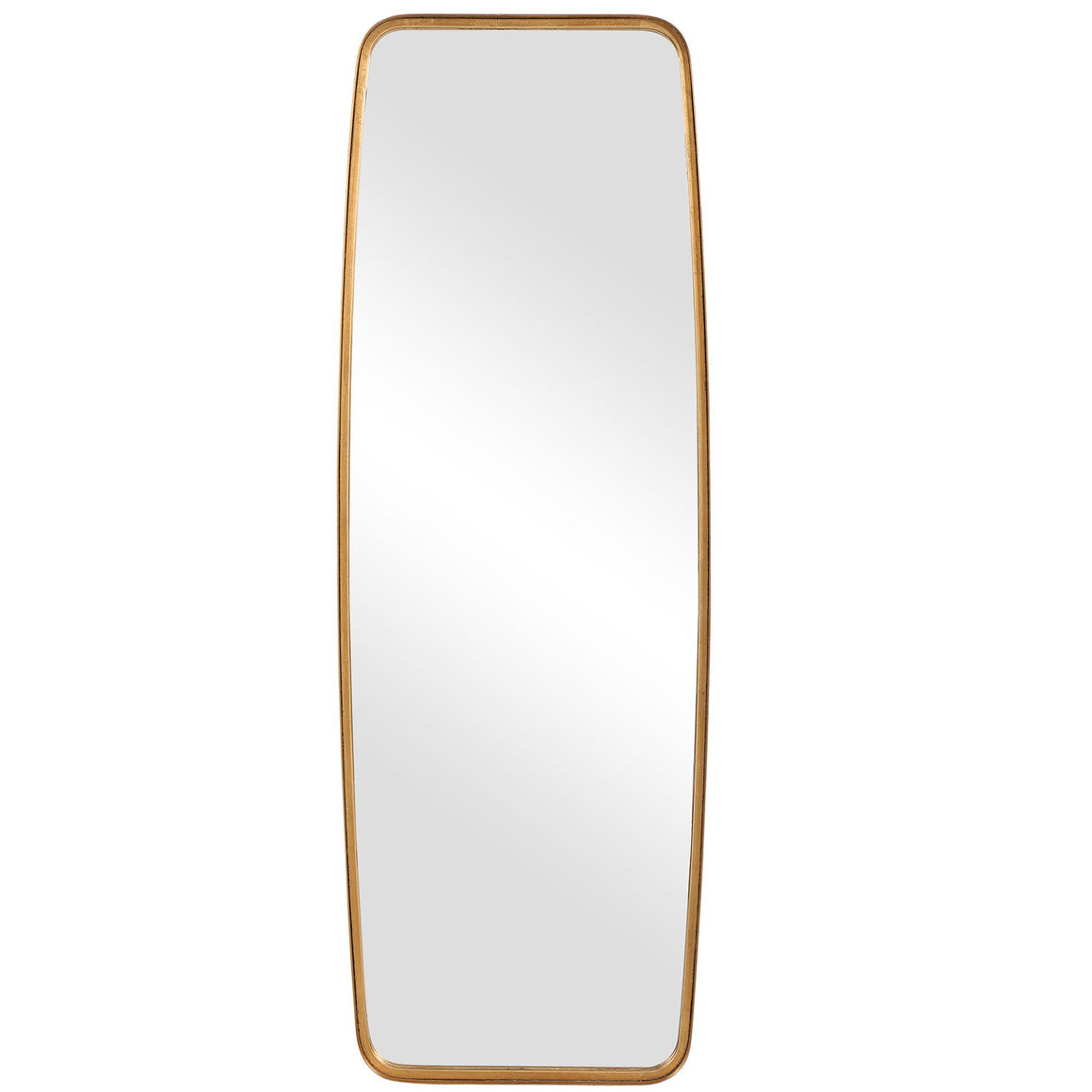 Tall Rounded Corner Rectangular Mirror - Gold Leaf