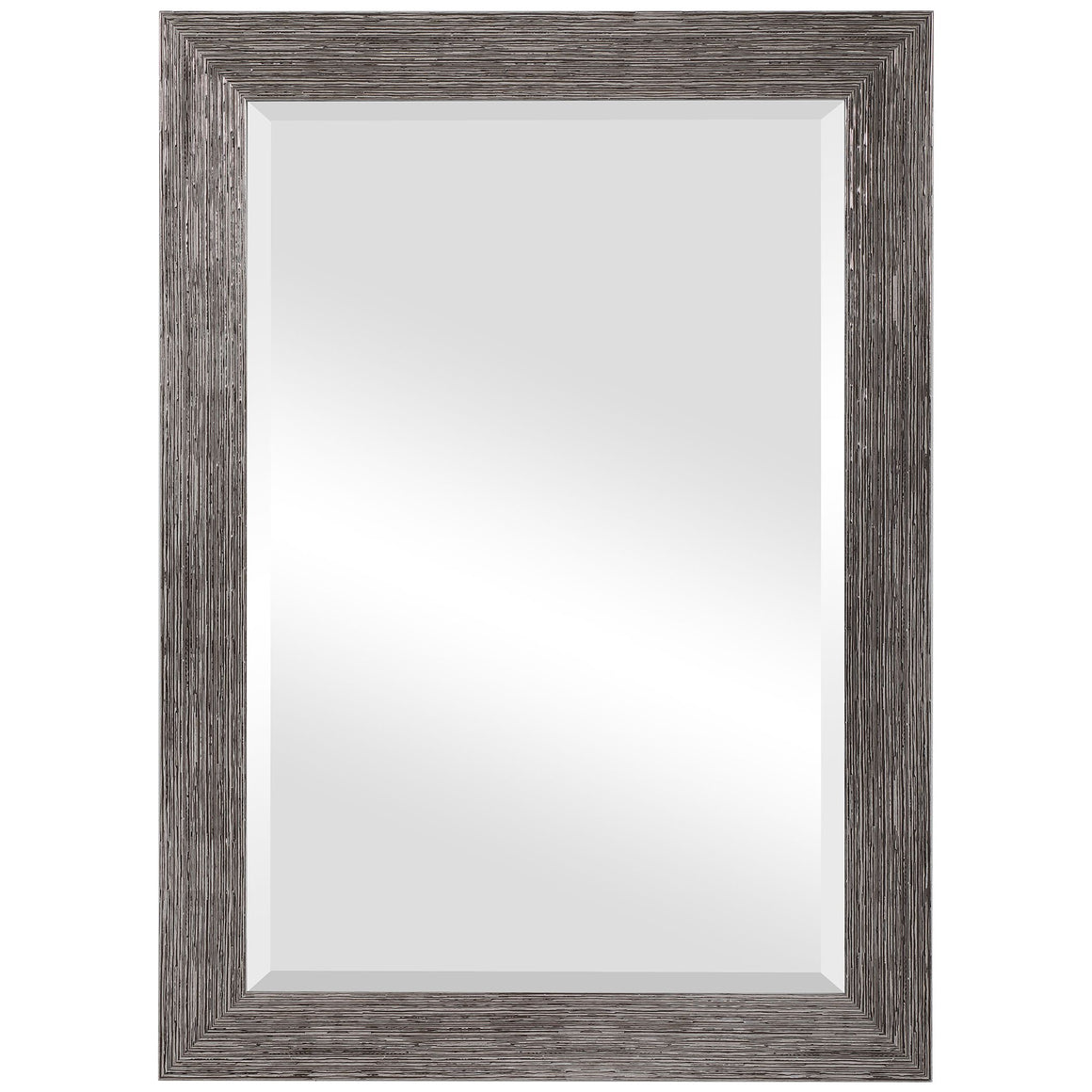 Etched Beveled Mirror - Silver Tones