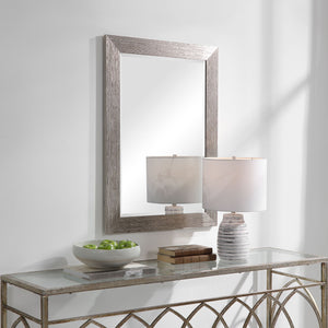 Etched Beveled Mirror - Silver Tones