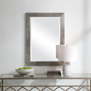Etched Beveled Mirror - Silver Tones