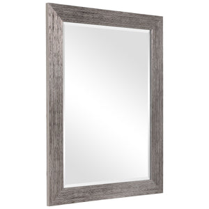 Etched Beveled Mirror - Silver Tones