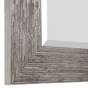 Etched Beveled Mirror - Silver Tones