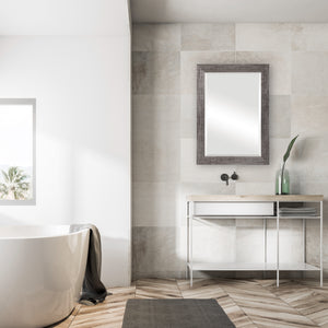 Etched Beveled Mirror - Silver Tones