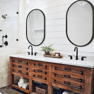 Oval PVC Mirror - Matte Black