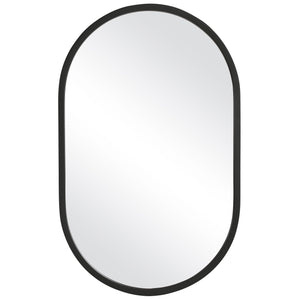 Oval PVC Mirror - Matte Black