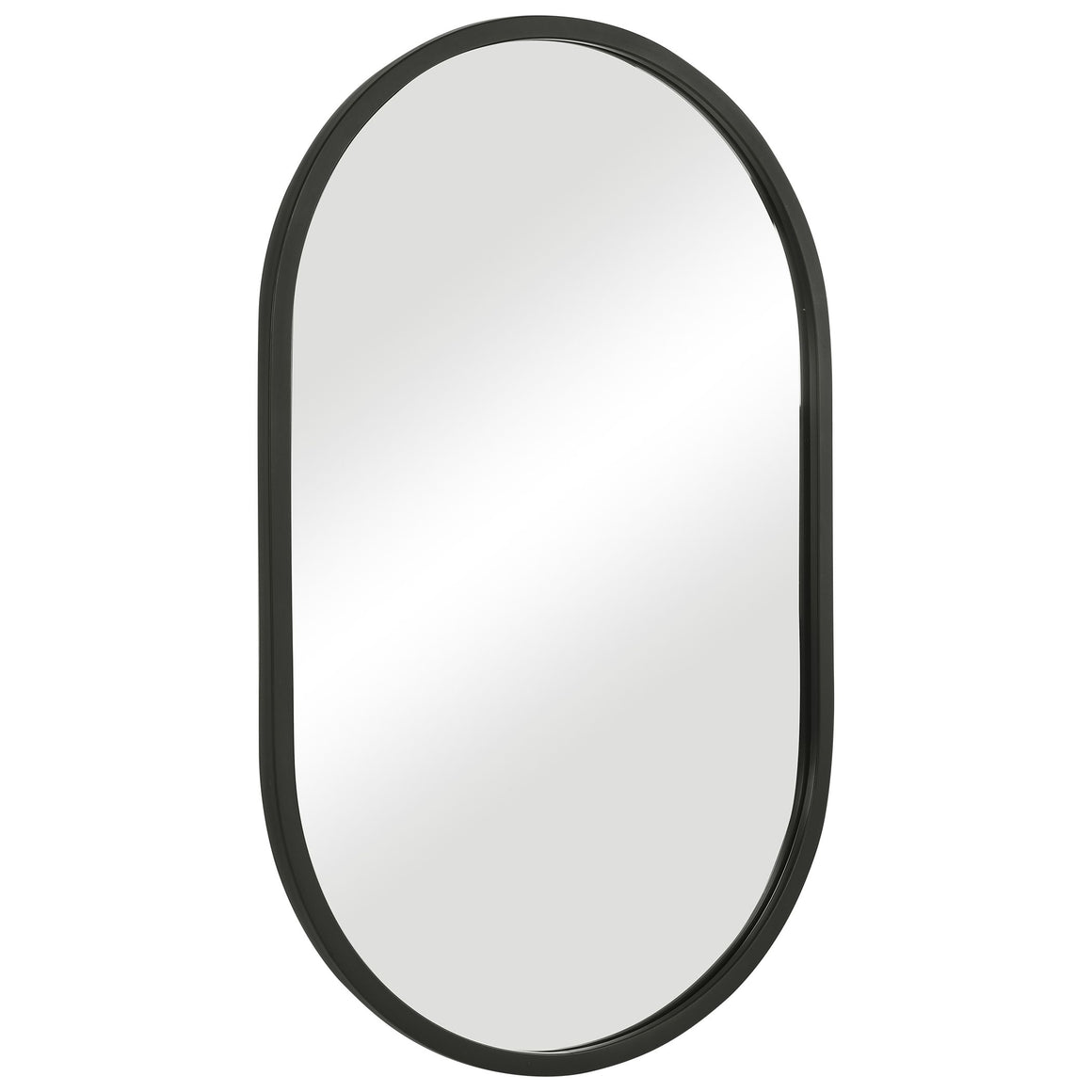 Oval PVC Mirror - Matte Black